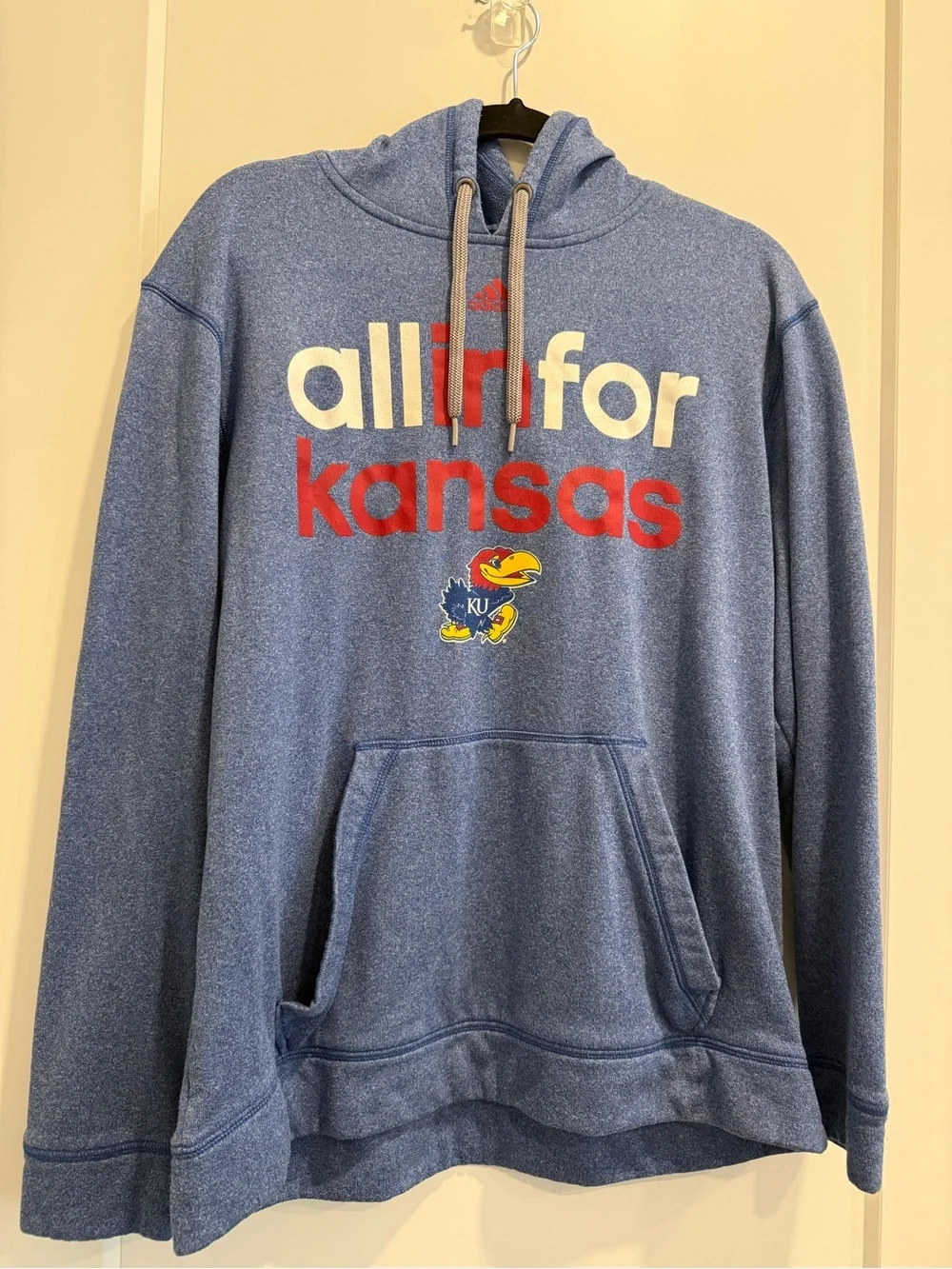 Adidas Men’s Blue 'All In For Kansas' KU Hoodie - Size L